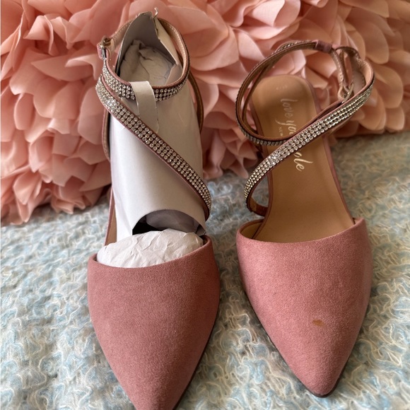 Love Your Sole Light Pink Rhinestone Strap Heel - Picture 4 of 7